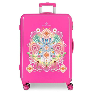Cestovní kufr ABS Catalina Estrada Abanico Fuchsia 69 cm