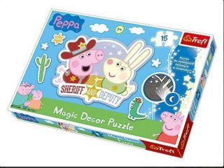 Puzzle Prasátko Peppa Pig dekorace 15 dílků