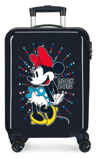 Cestovní kufr ABS Minnie Rock Dots Blue 55 cm